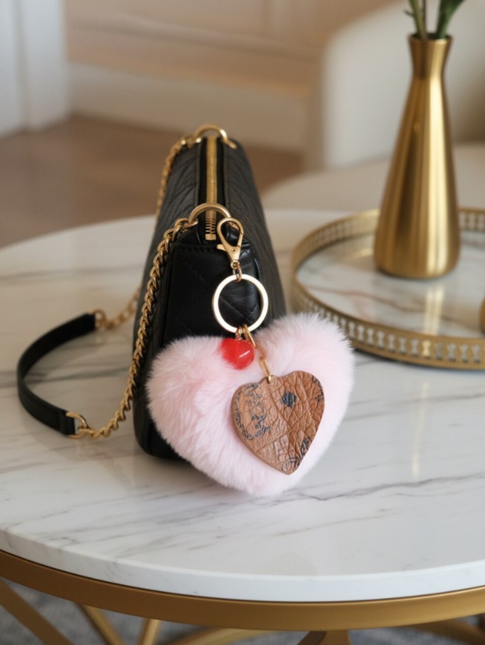 Handcrafted Bag Charm Keychain • Luxe Charm Accessory